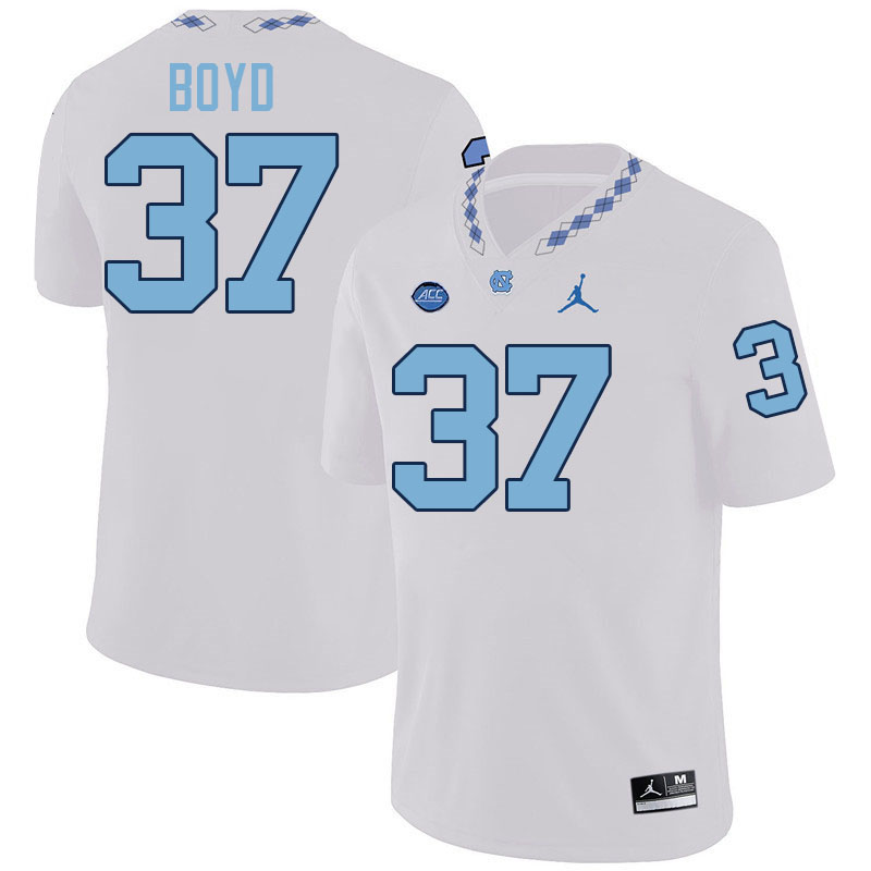 #37 Liam Boyd North Carolina Tar Heels Jerseys,Apparels,Uniforms Stitched-White